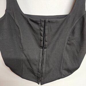 Black Large Corset Women's Crop Top Sleeveless Tanktop